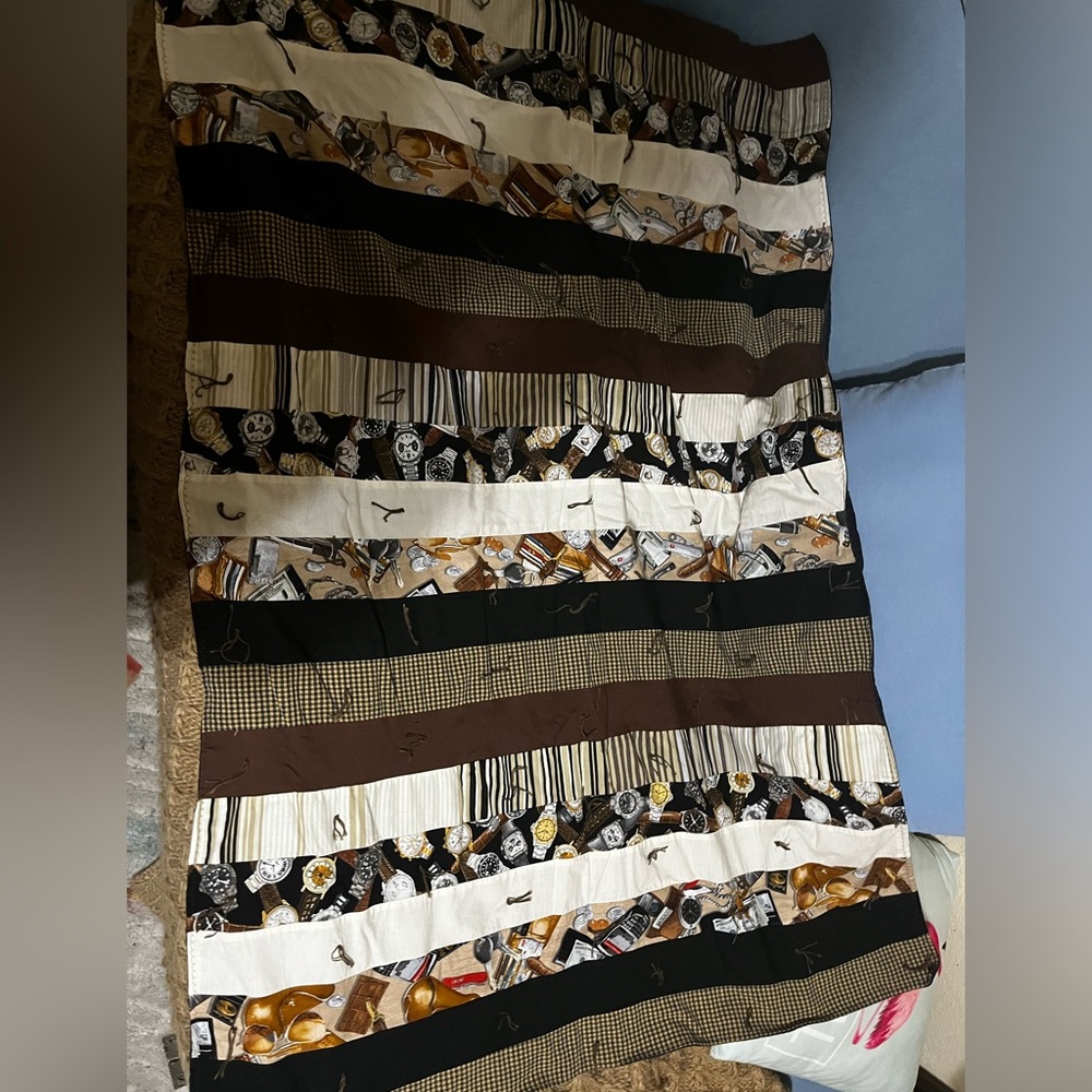 Handmade Handquilted "Jelly Roll" Quilt - 57*39